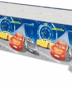 Disney Cars 3 Birthday Party Reusable Plastic Table Cover For Indoor Or Outdoor Use, 54-in X 96-in
