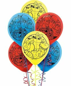 Disney Toy Story 4 Latex Balloons, Red/Yellow/Blue, 6-pk