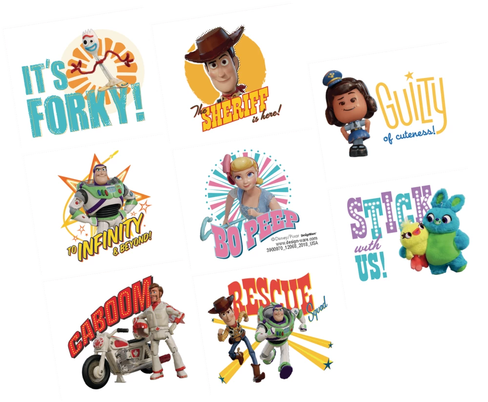 Disney Toy Story 4 Easy To Apply Party Favour Tattoos, Sheet Of 8
