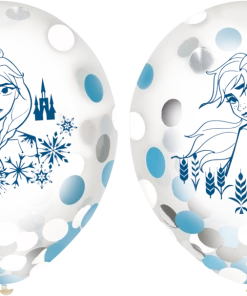 Disney Frozen 2 Confetti Transparent Latex Balloons, 6-pk