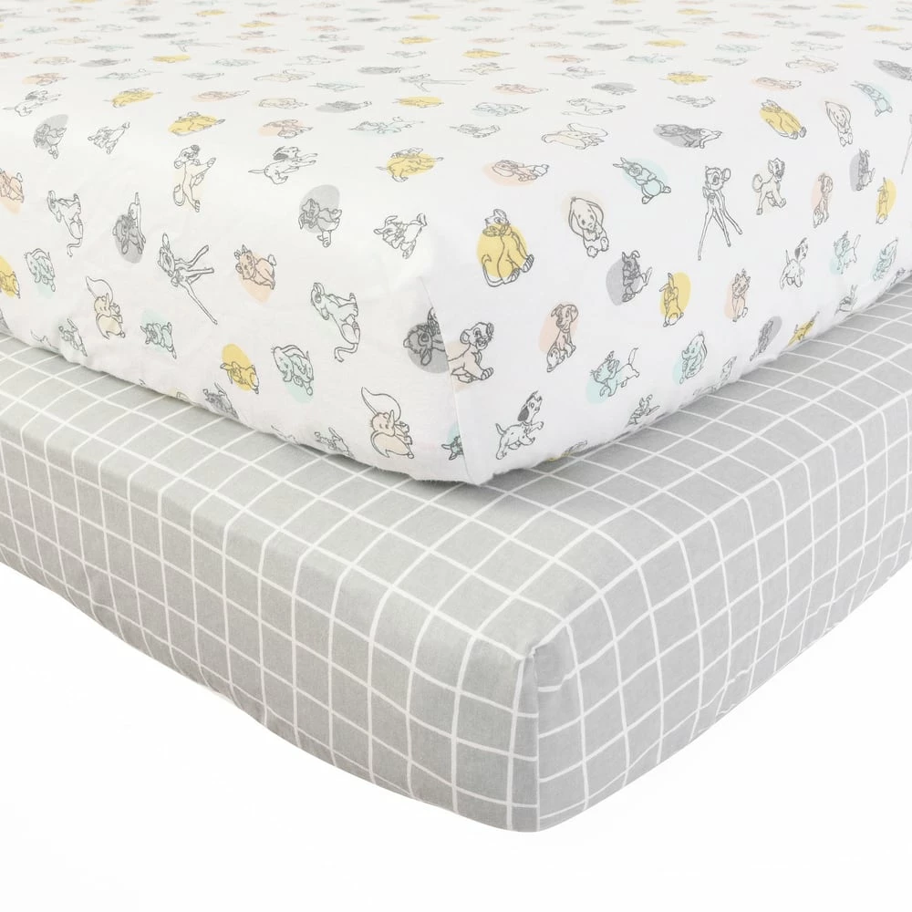 Disney Assorted Disney Characters Flannel Crib Sheets