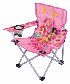 Disney Princess Kids' Folding Quad Camping Chair W/ Cup Holder & Carry Bag