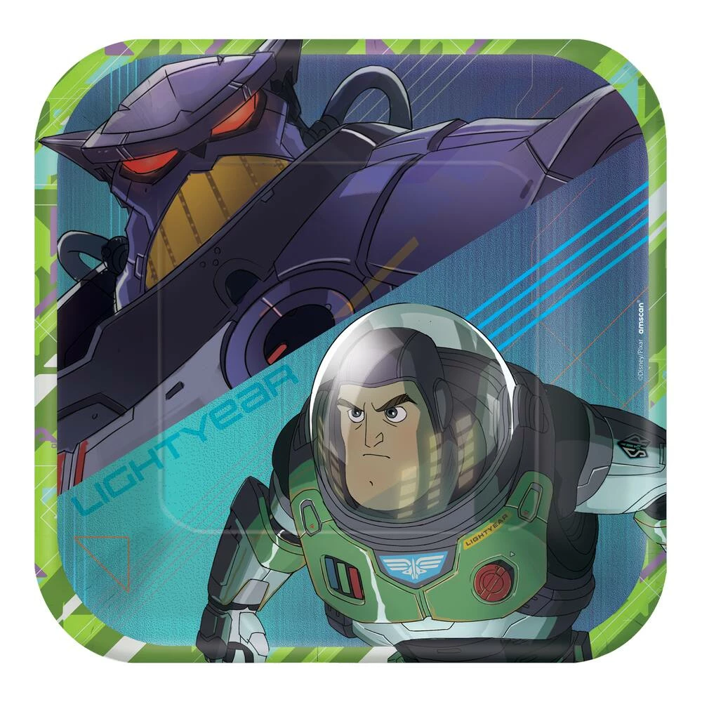 Disney Lightyear Square Plates, 7-in
