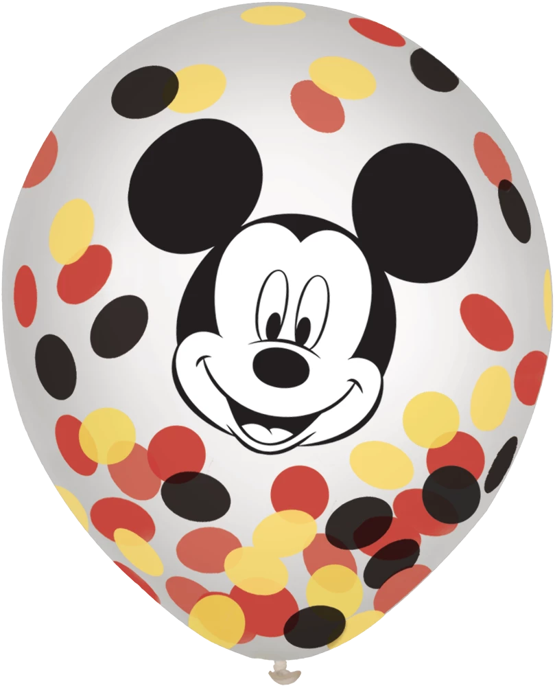 Disney Mickey Mouse Forever Confetti Latex Balloons, Clear, 6-pk - Image 2