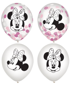 Disney Minnie Mouse Forever Confetti Latex Balloons, 6-pk