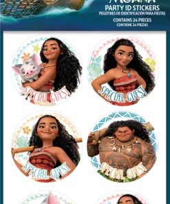 Disney Moana Stickers For Party Favours, 4-pk